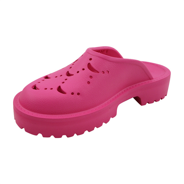 white eva rubber thick sole women sandals anti slip slide slippers closed toe low heeled wedges sandals clog shoes